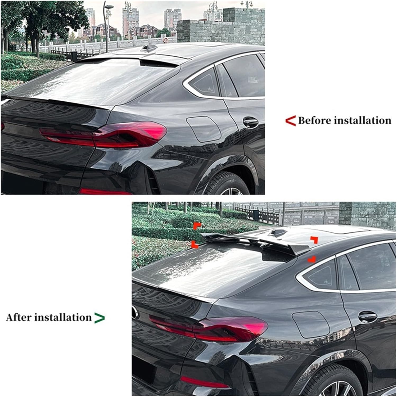 Compatible for BMW X6 G06 M 2019+ Sport ABS Plastic Black Carbon Car Rear Windshield Trunk Lid Car Spoiler Wings Part(Glossy Black)