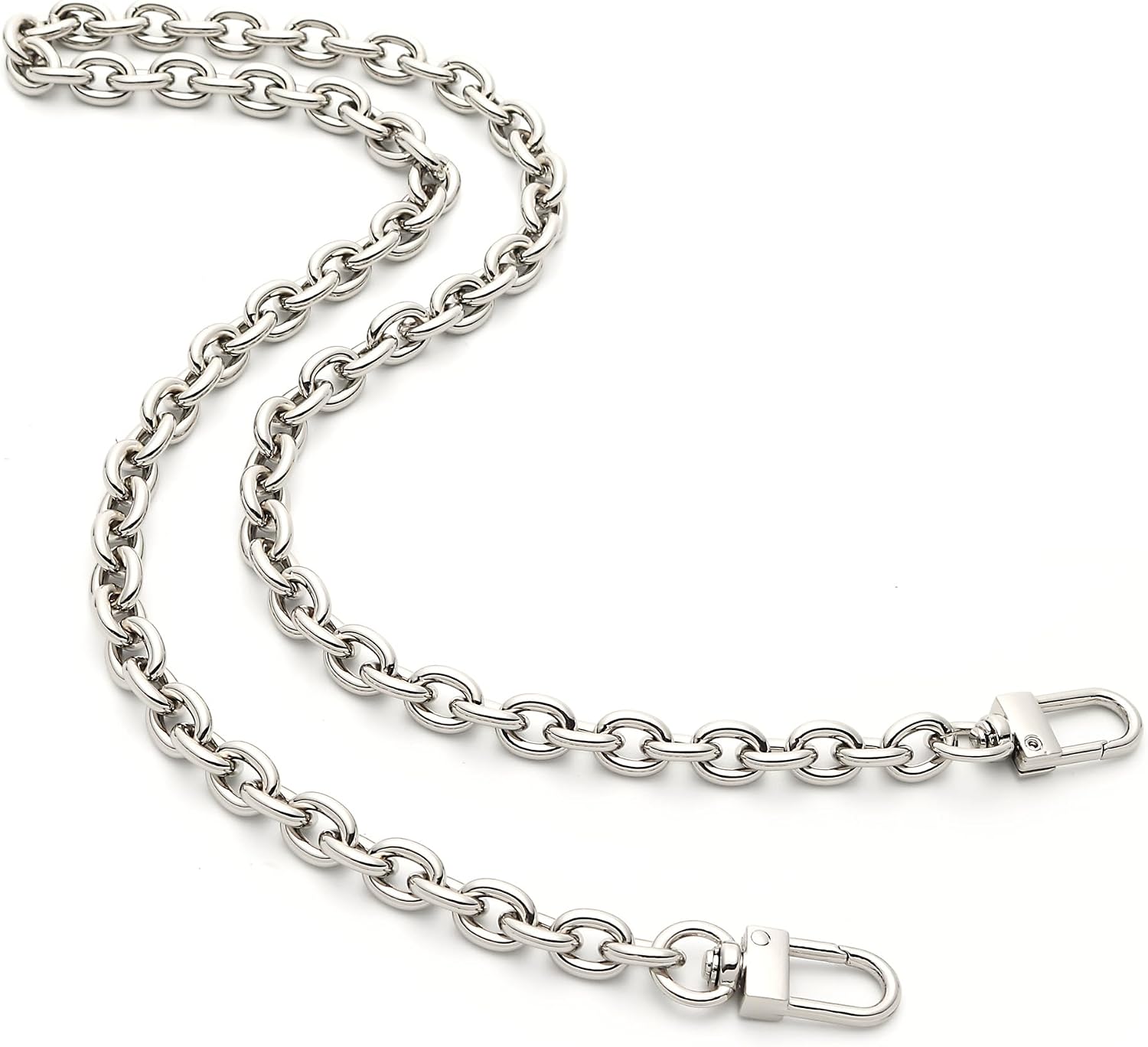 Purse Chain Strap Replacement [9mm Round] Shoulder Crossbody Chain for Womens Handbag Silver (48" / 120cm)