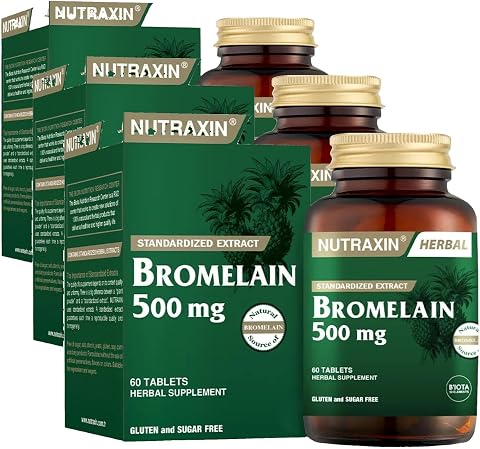 Nutraxin Herbal Bromelain 500 mg Takviye Edici Gıda (1 x 60 adet) (3 paketi)