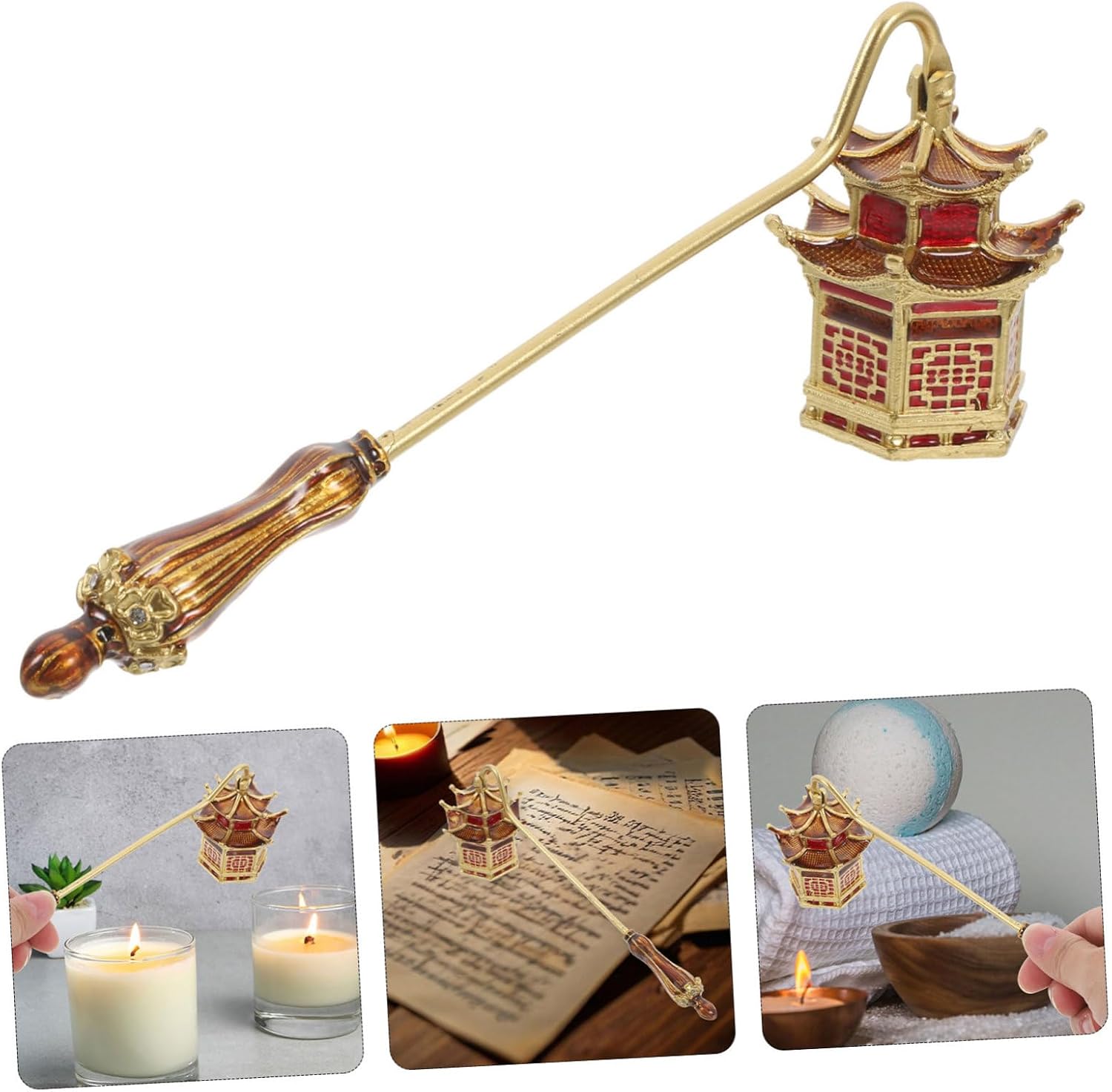 Elegant Vintage Candle Snuffer with Nonslip Handle Manual Flame Extinguisher Tool for Secure Candle Extinguishing for Home and Aromatherapy Use