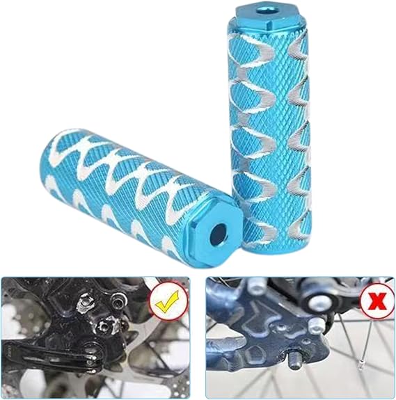1Pair Bike Pegs: Aluminum Alloy Bike Pegs for Mountain Bike E-Bike Adult Boy Girl Footrest, Anti-Skid Foot Pedals BMX Pegs Wear-Resistant Bicycle Repair Accessory