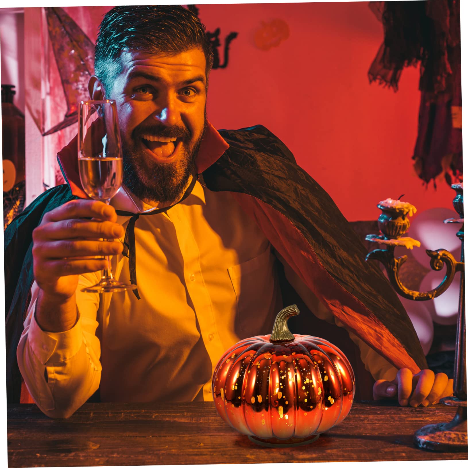 Garneck Halloween Decorative Pumpkin Lamp Lighted Jack Lantern for Festive Home Decor for Parties and Autumn Celebrations