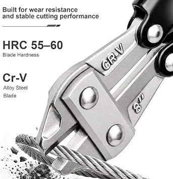 8 Inch Bolt Cutters, Mini Wire & Cable Cutter with Non-Slip Handle