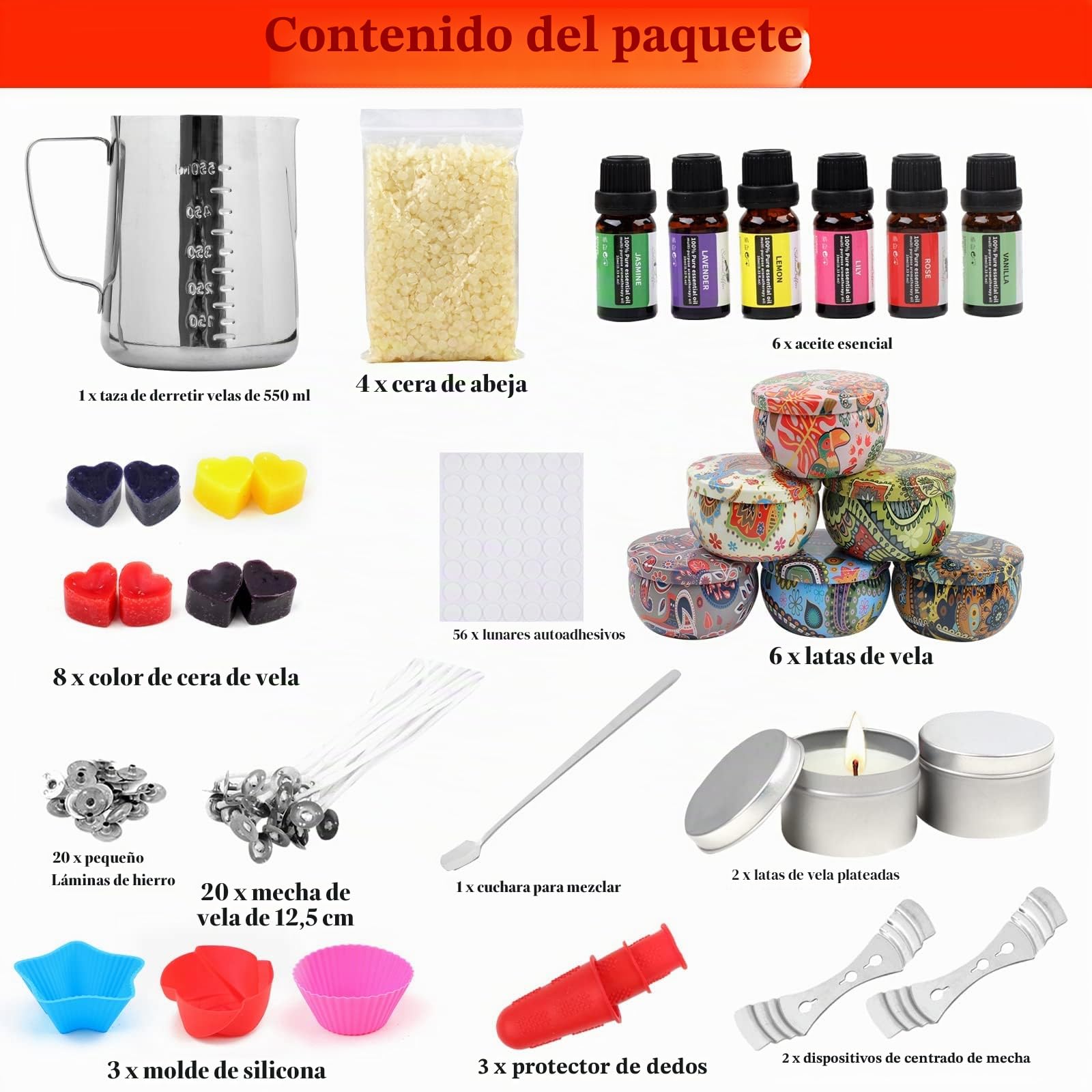 TEPENAR Kit de fabricación de velas para adultos | suministros de fabricación de velas aromáticas de bricolaje, artes y manualidades para principiantes y niños, juego de regalo de velas para mujeres