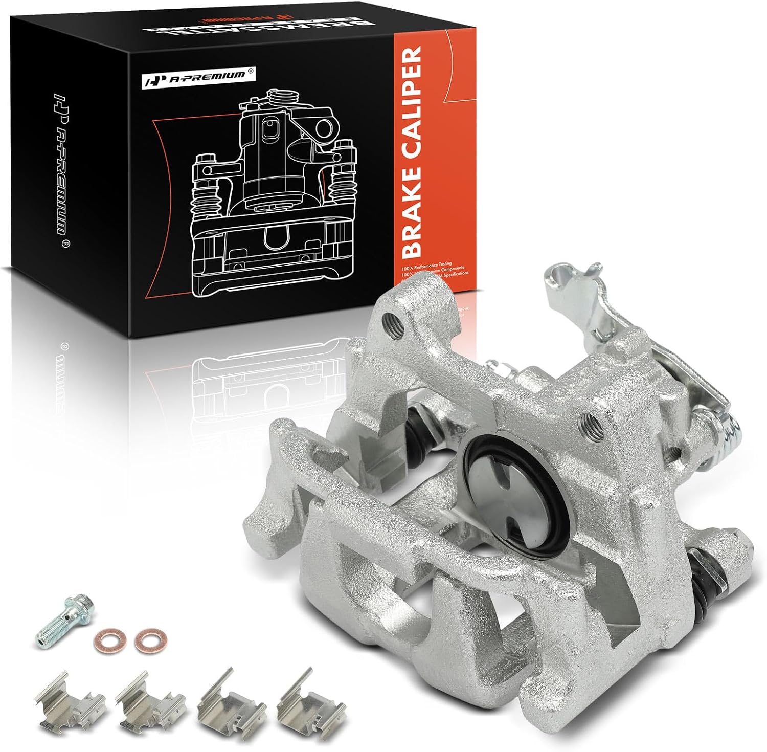 A-Premium Disc Brake Caliper Assembly with Bracket Compatible with Volkswagen Jetta/Golf 2010-2014, Passat 2012-2015, Beetle 2012-2013, Eos 2011-2016, GTI & Audi A3/A3 Quattro - Rear Left Driver Side