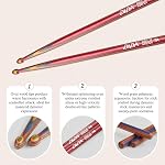 Drumsticks for Drums, Wooden Drumsticks, Consistent Weight and Pitch, Durable and Drum Stick for Jazz Drum Electronic Drums set, Drum Prastic Pad, Drumsticks for Professionals (Red, 7A)