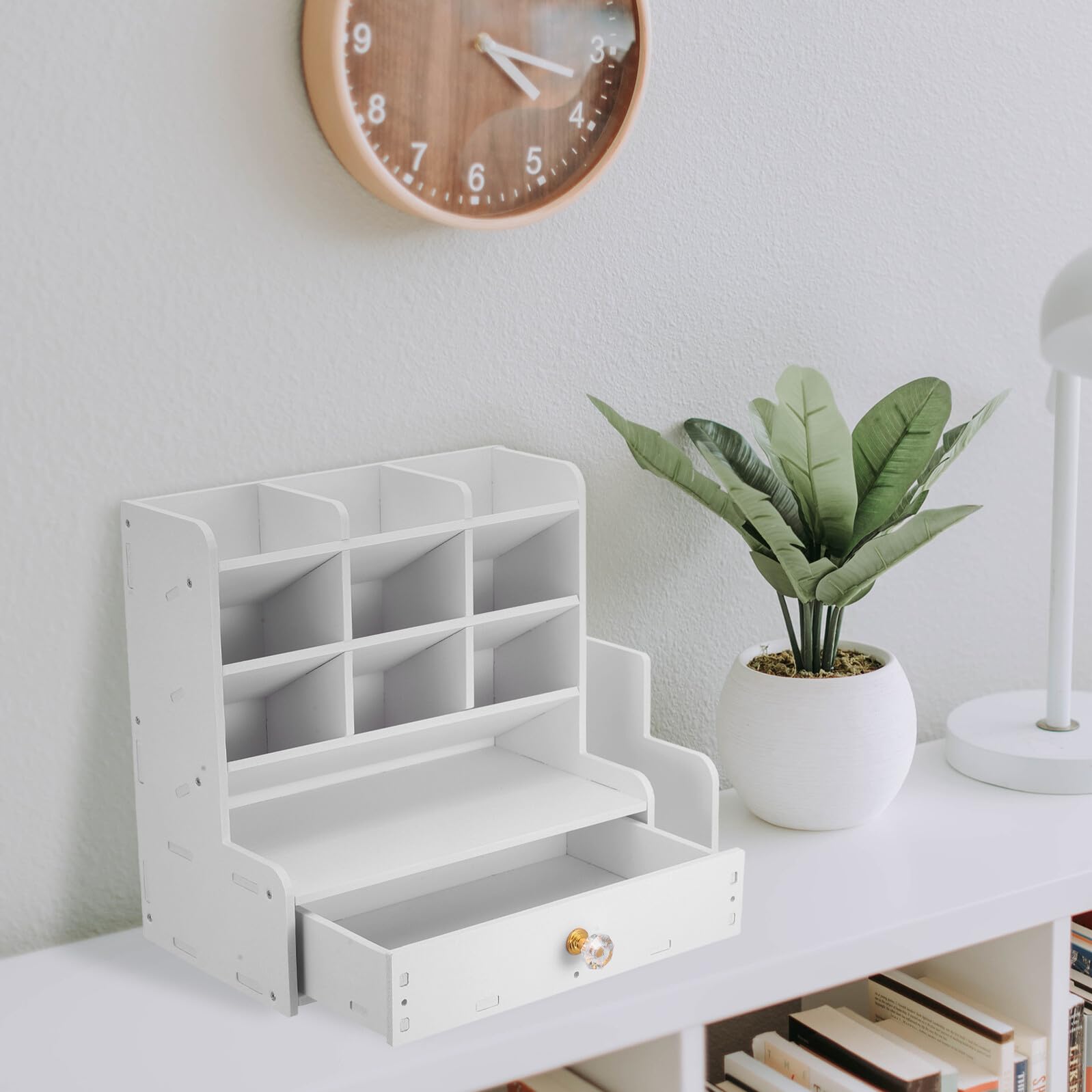 Cabilock Portapenne da Scrivania Bianco 18-2 in Composito Legno Plastica