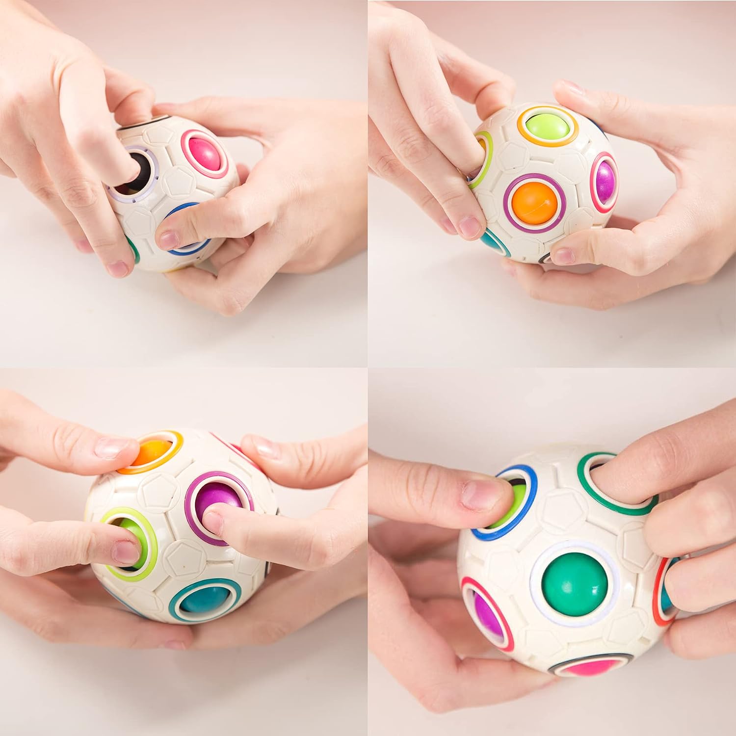 Jogo Mágico de Quebra-cabeça de Bola Rainbow Puzzle Ball Fidget Jogo de Habilidade com Bolas de Alívio do Stress, Rainbow Puzzle Cube Kids Rainbow Ball Toy Teasers Jogos de Brinquedos de Brinquedos para Crianças Adultas (12 Buracos)