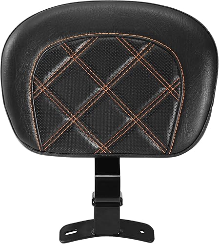 TCMT Almohadilla de respaldo delantero para conductor y conductor con puntadas naranjas para Harley Touring Road King Street Road Electra Glide