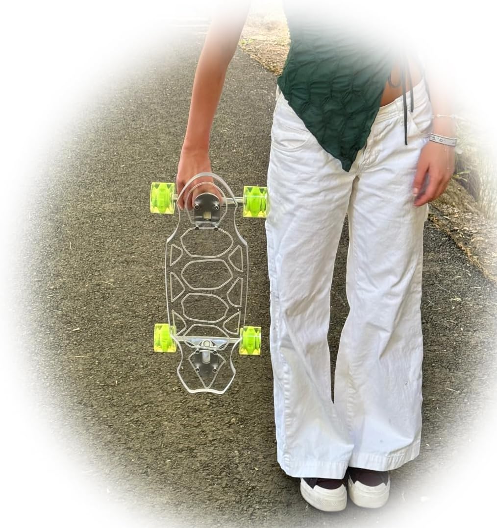 GHOST BOARDS 24'' Penny Ghost Board – Acrylic Mini Skateboard with LED Wheels | Travel-Size, Easy to Ride Penny Bored | Longboard Skateboard Adult & All Ages. Great for Beginners