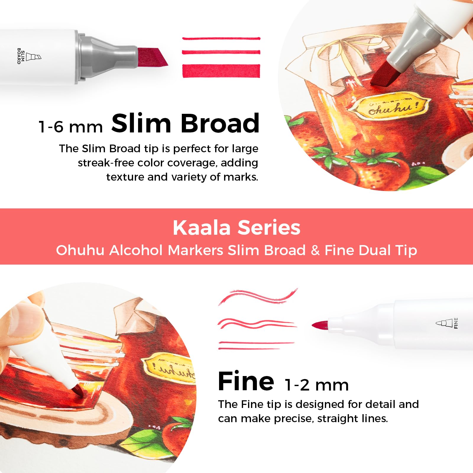 Amazon.com : Ohuhu Alcohol Markers - Double Tipped Art