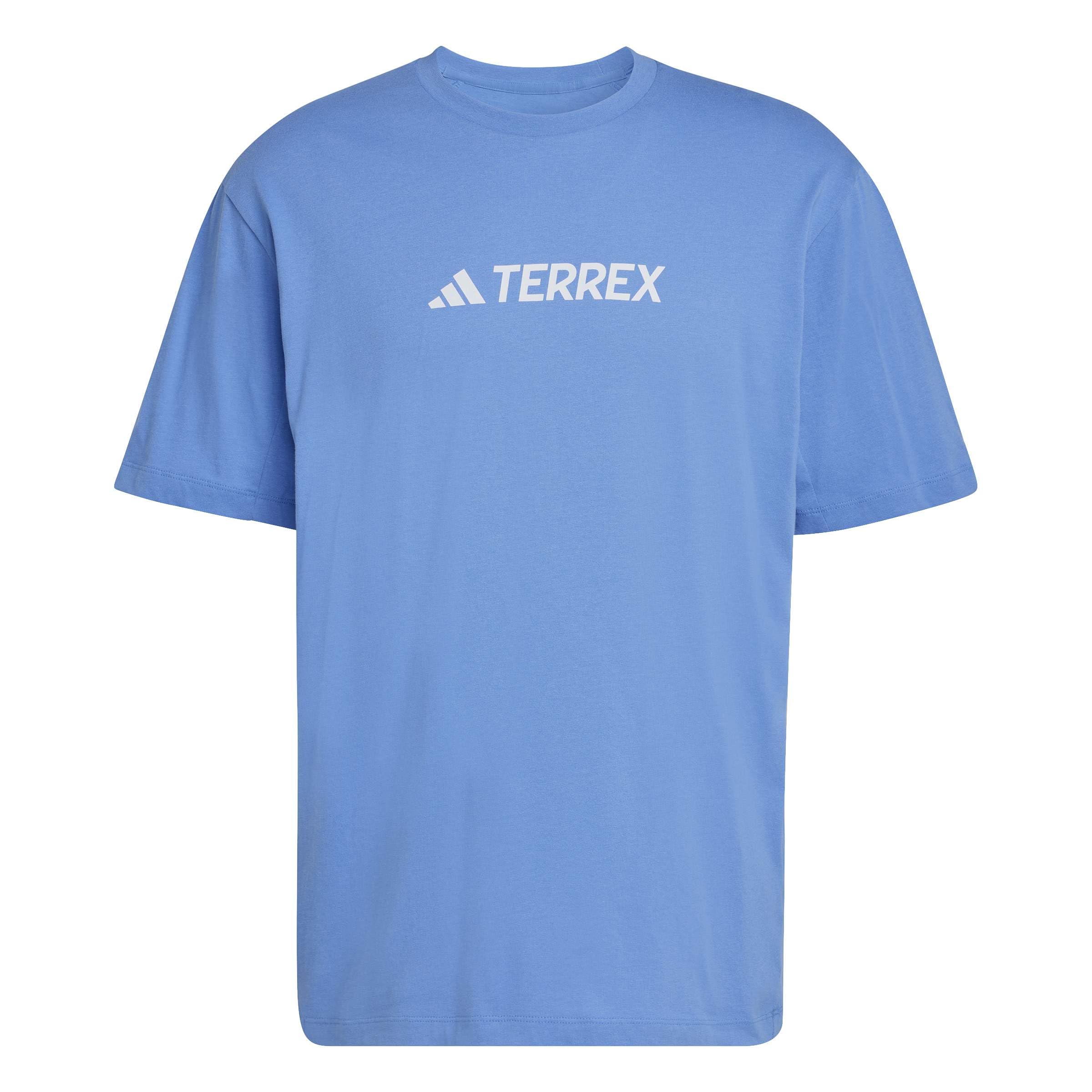 adidas Men's Terrex Classic Logo T-Shirt, ray Blue, XXL