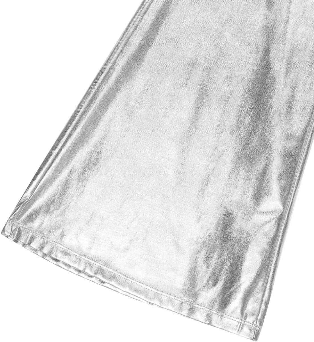 MSemis Men's Shiny Disco Pants 70s Flare Bell Bottom Pants Long Dance Trousers Dude Costume