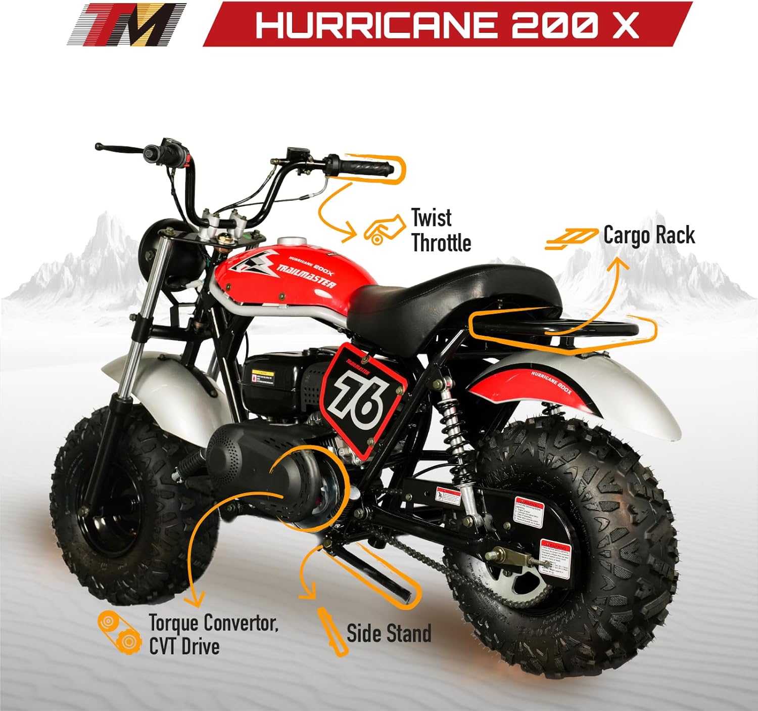 Trailmaster Mini Bike Hurricane All New with Front and Rear DISC Brakes, 196cc