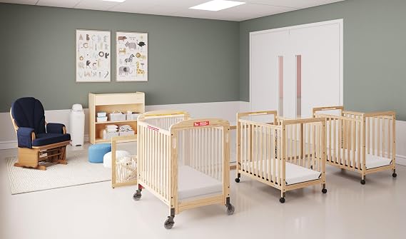 Foundations SafeStart Daycare Changing Table w/Built-in Shelving, Natural