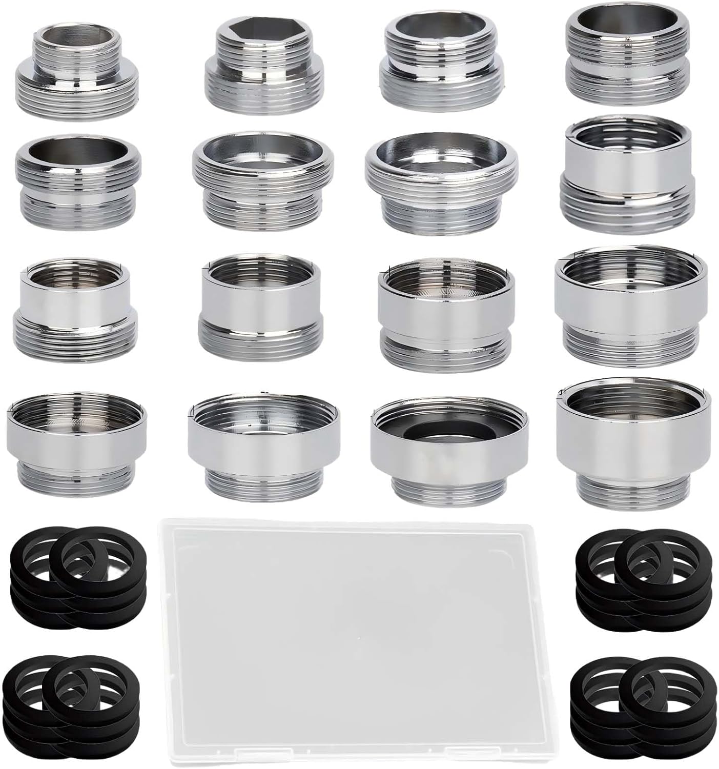 16 PCS Faucet Adapter, FRIVASTIC Sink Adapter for Faucet, Kitchen Sink Aerator Male to Female Water Hose, Attachment for Aerator, to Water Filter, Standard Hose Via Diverter