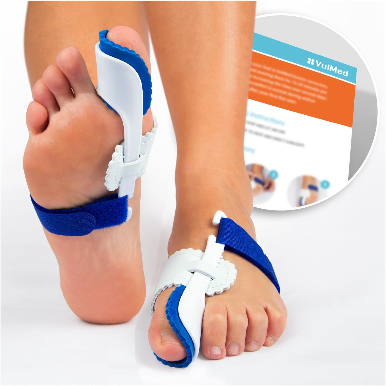 VulMed Bunion Corrector and Bunion Splint Big Toe Straightener Hammertoe Hallux Valgus Foot Pain Relief (1-Pair)