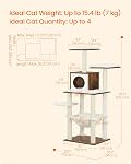 Feandrea WoodyWonders Cat Tree, Modern Cat Tower for Indoor Cats, 54.3-Inch Multi-Level Cat Condo, Ultra-Soft Plush, Scratching Posts, Hammock, Removable, Washable Cushions, Rustic Brown UPCT164X01