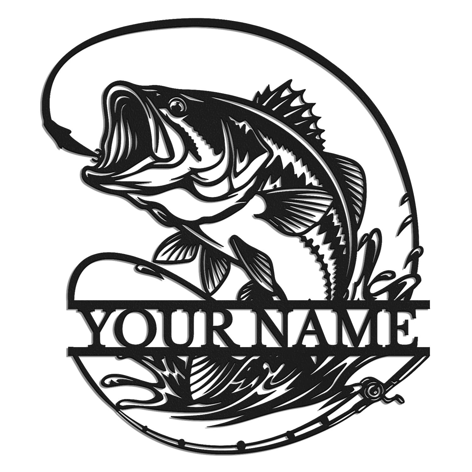 Senyer Style-7 Personalized Custom Fishing Metal Wall Art,Man Cave Sign Fishing Lover Gift For Fisherman Metal Monogram, Address Numbers Signs (Style-7)