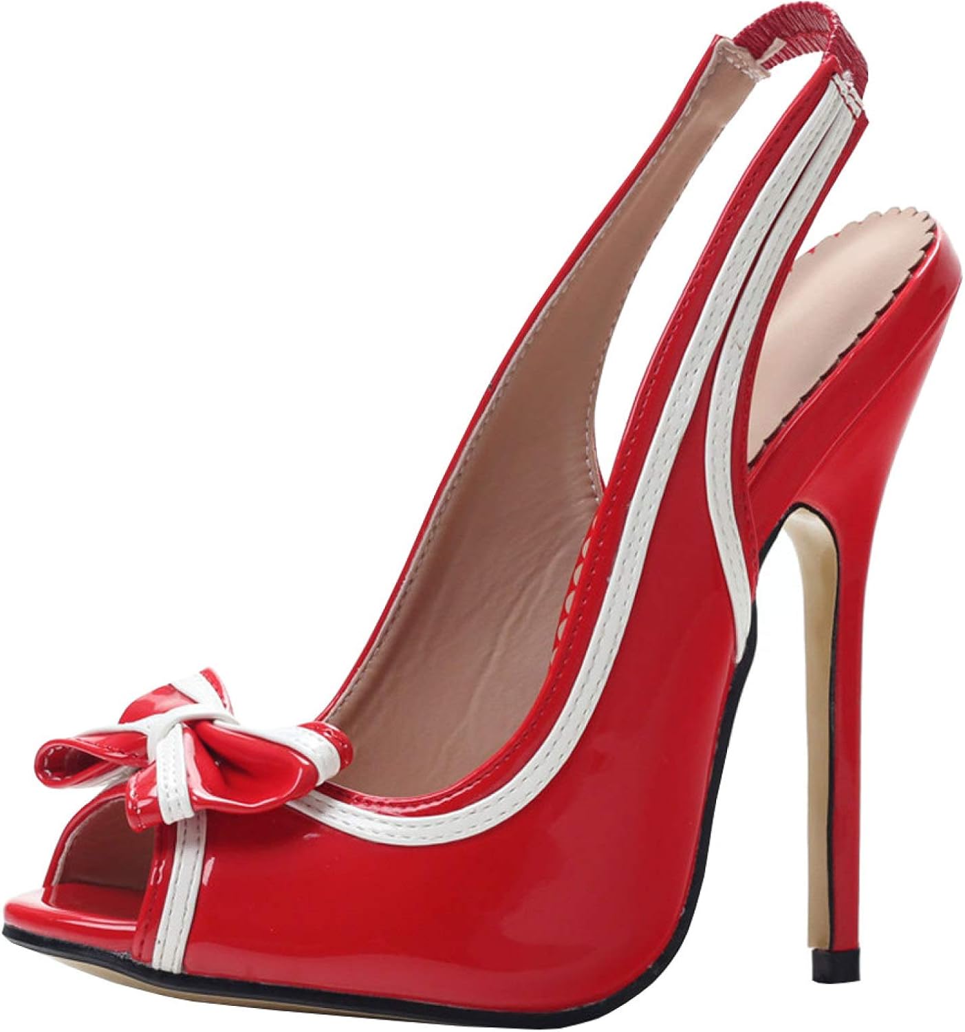 offen】フリル付き黒白ストライプフラットシューズ offen】フリル付き