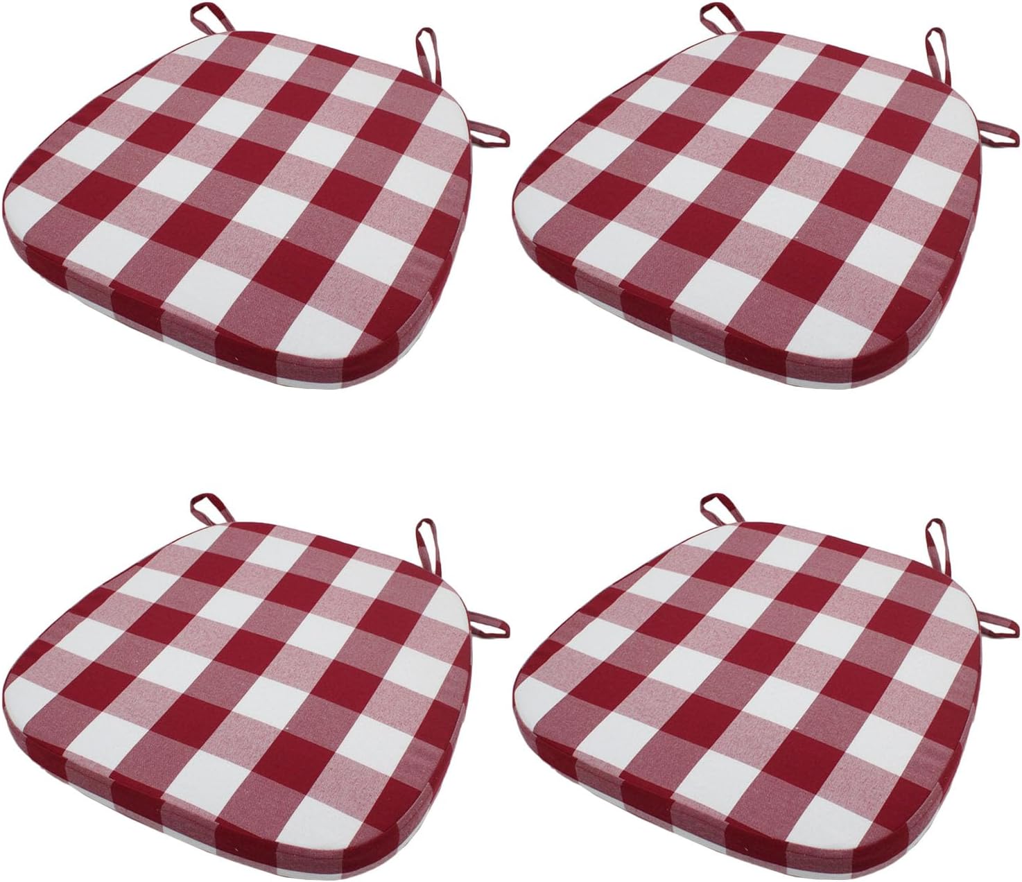 KGPLOME Plaid Chair Cushions with Ties for Dining Chairs