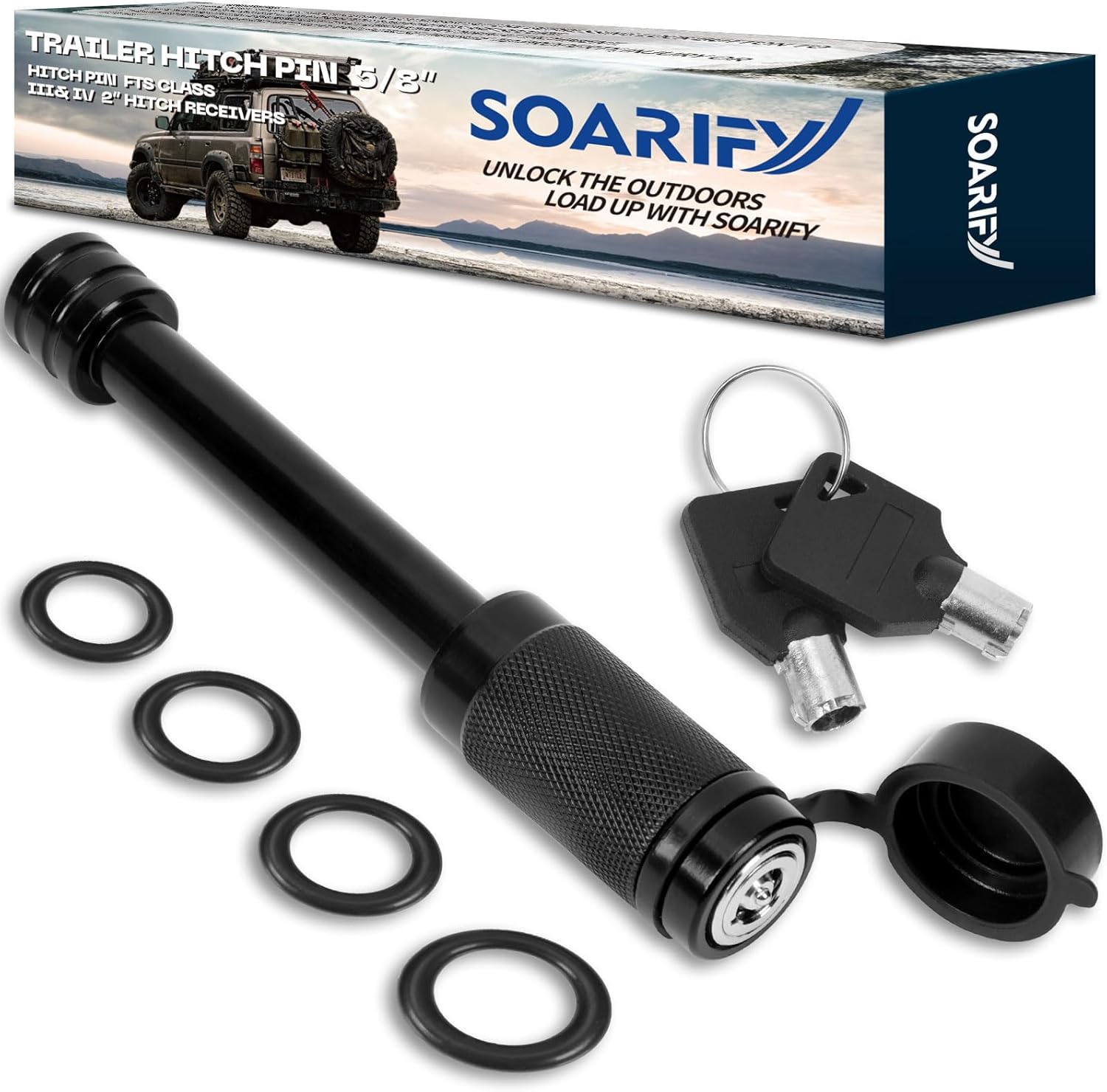 Bike Rack for Car, SUV, RV, Bike Rack Hitch Mount with Trailer Hitch Lock - 5/8" Dia Locking Receiver Pin, Fits 2" Receiver Tubes, Class III & IV Hitch