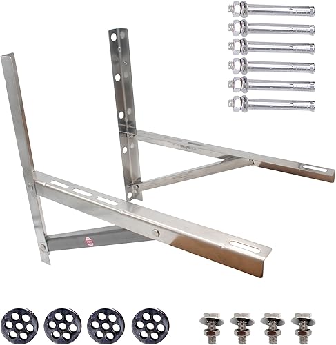 TAUROX Mini soporte de montaje en pared dividido para condensador de 9000 a 24000 BTU, soporte de acero inoxidable para aire acondicionado o