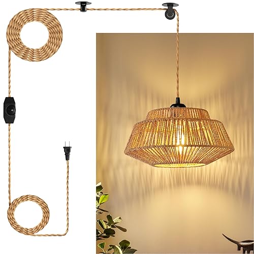 Hanging Lamp Plug in Pendant Light - Boho Hanging Light