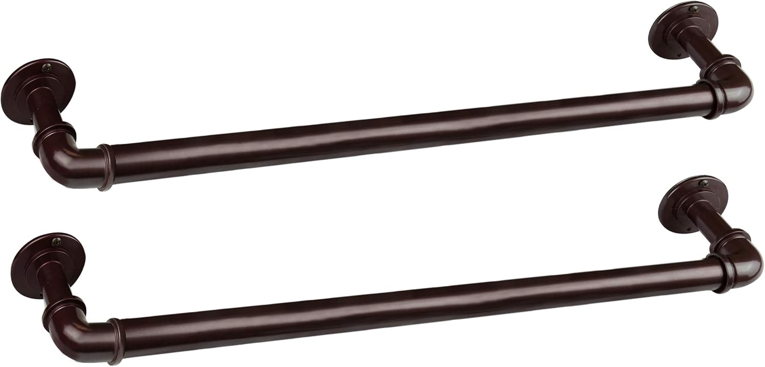 Rod Desyne Industrial Pipe Design 30" Towel Bar (Set of 2) - Bronze