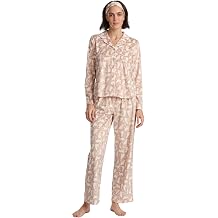 Karen Neuburger Womens Long Sleeve Minky Fleece Notch Collar Top and Pant Pajama Set With Matching Headband