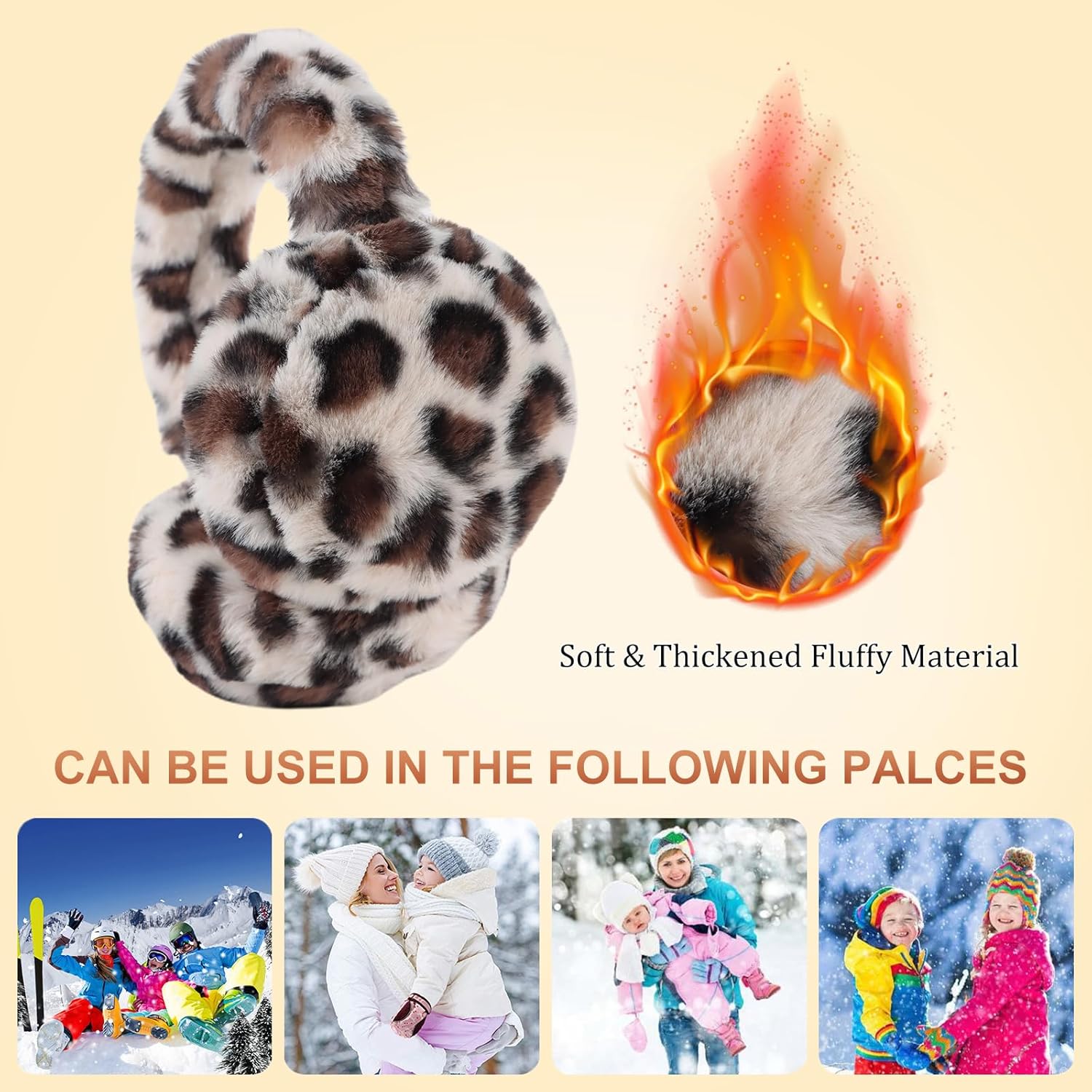 PESAAT Fluffy Ear Muff for Women Plush Earmuffs Kids Winter Earmuffs Girls Boys Cold Weather Ear Warmer - Image 4