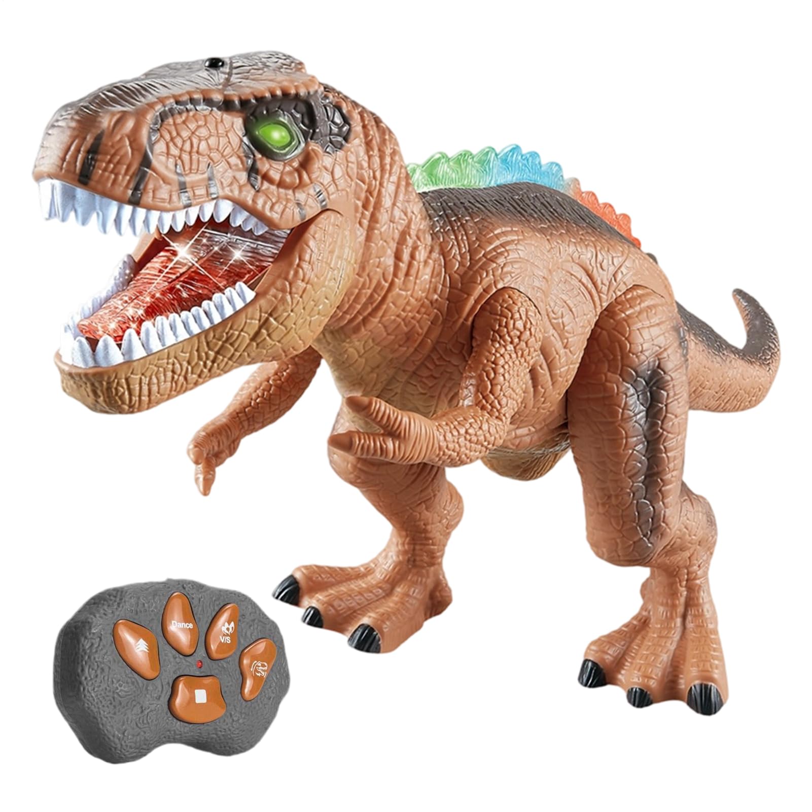 Remote Dinosaur Toys - RC Walking Electronic Figure with Spray Light, Realistic Electronic Figure, Sound-Activated Play for Kids | Interactive Boys Girls Children Birthday Party Favor Classroom Prize