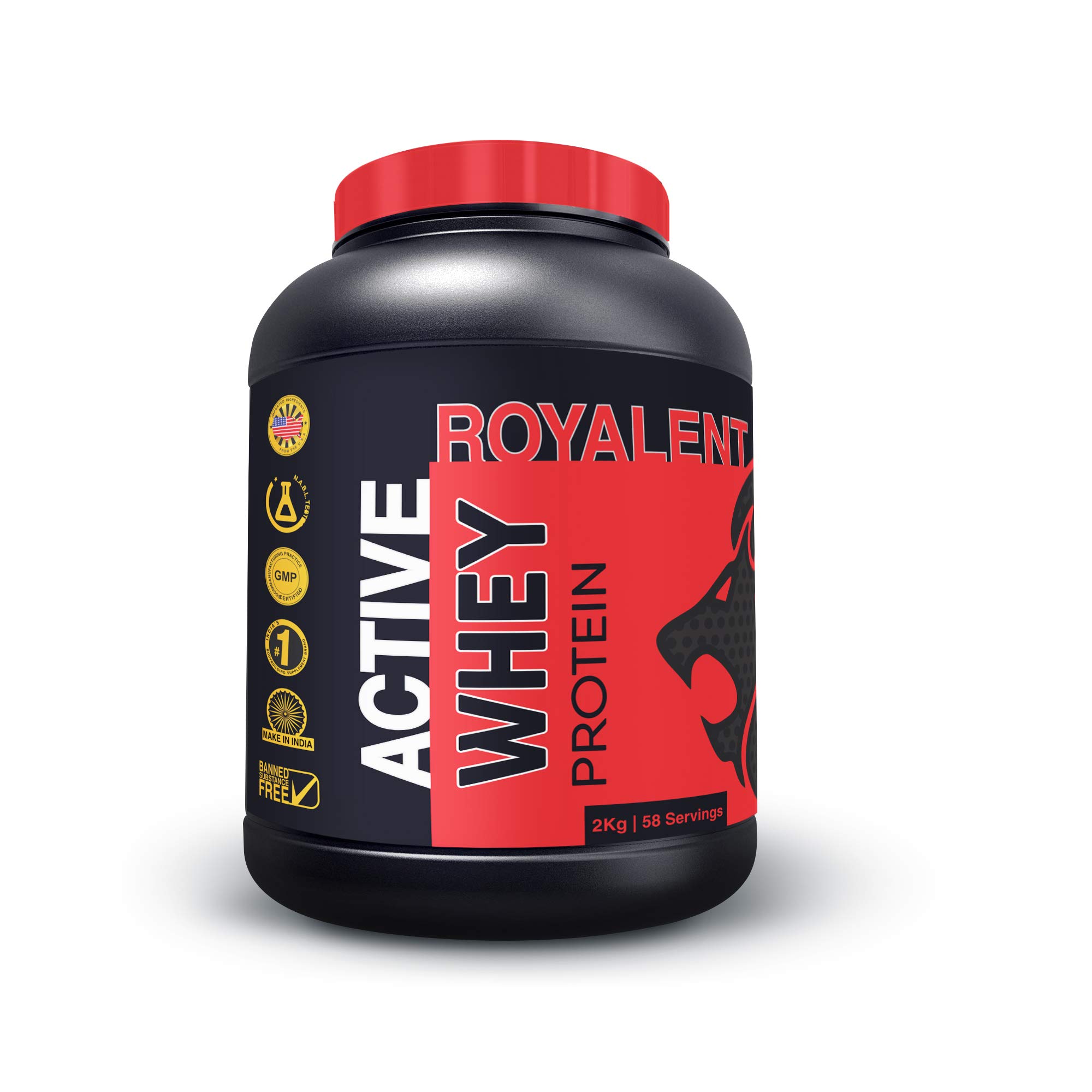 ROYALENT NUTRITION 100% ACTIVE WHEY PROTEIN | STARWBERRY | 2KG | 60 SERVINGS