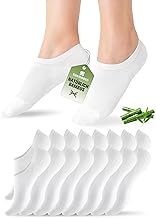 SukModen 8/10 Pairs of Trainer Socks for Men and Women, Bamboo Booties, Breathable, No Show Invisible Ankle Socks with Non-Slip Silicone