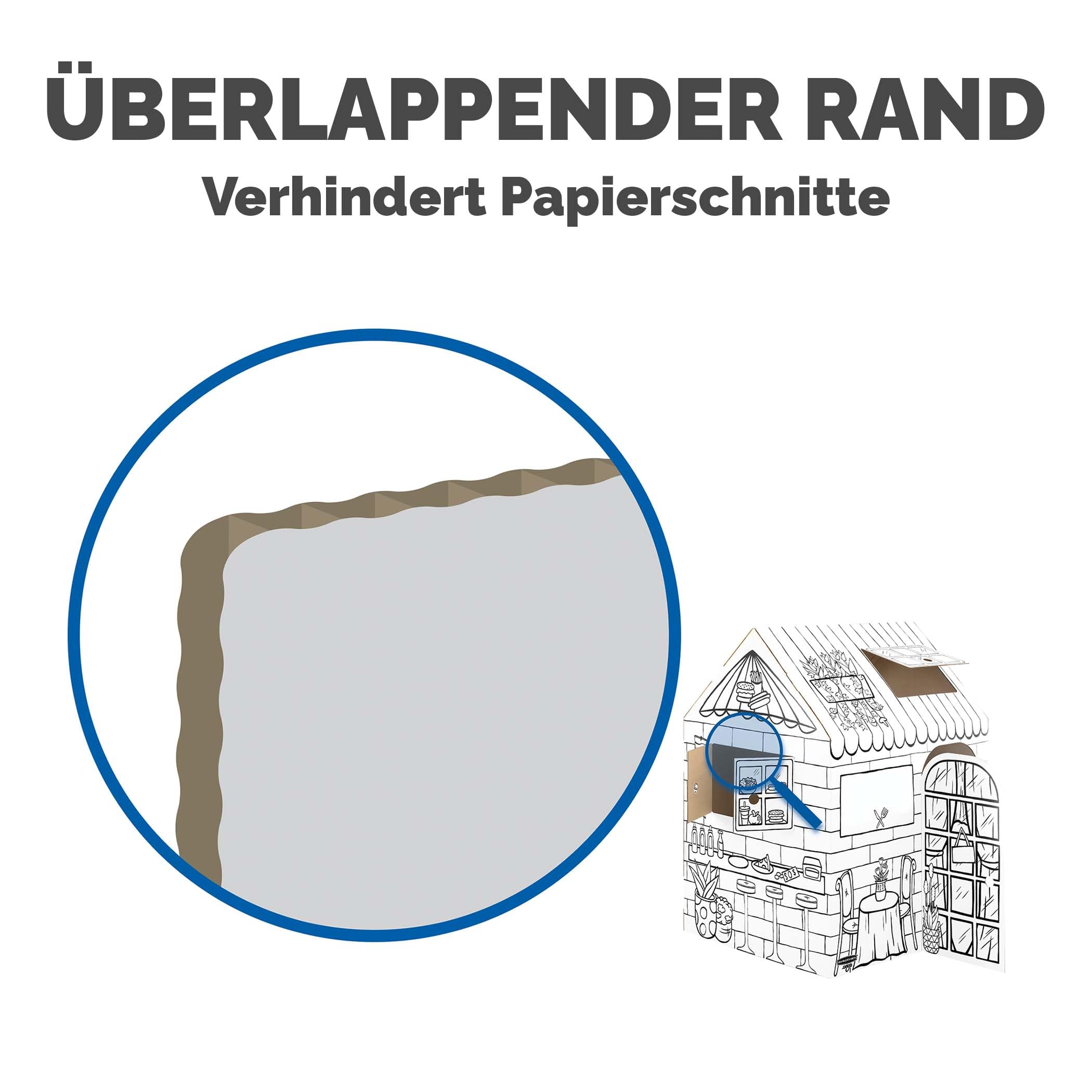 BANKERS BOX AtPlay -Treats & Eats Pappspielhaus für Kinder - Colour-In Craft Cafe Design - FSC-Zertifiziert & 100% recycelbar - Kreative Indoor-Spielhaus Spielzeug XXL (81.3x96.5x121.3cm) - Alter 3+