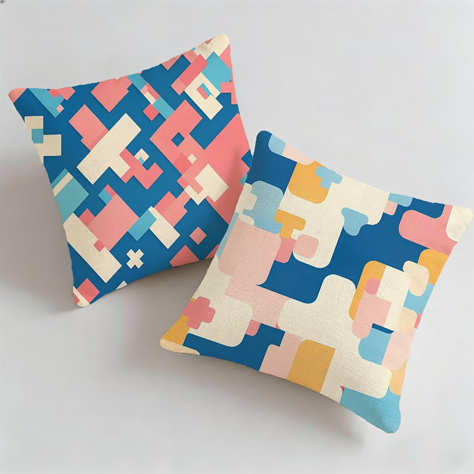 Housse coussin exterieur impermeable 35x35cm retro lot de 2 P-2319