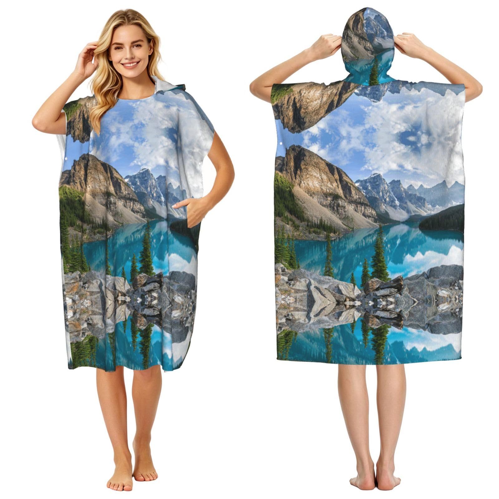 Robe à langer avec capuche pour se changer facilement à la plage et piscine