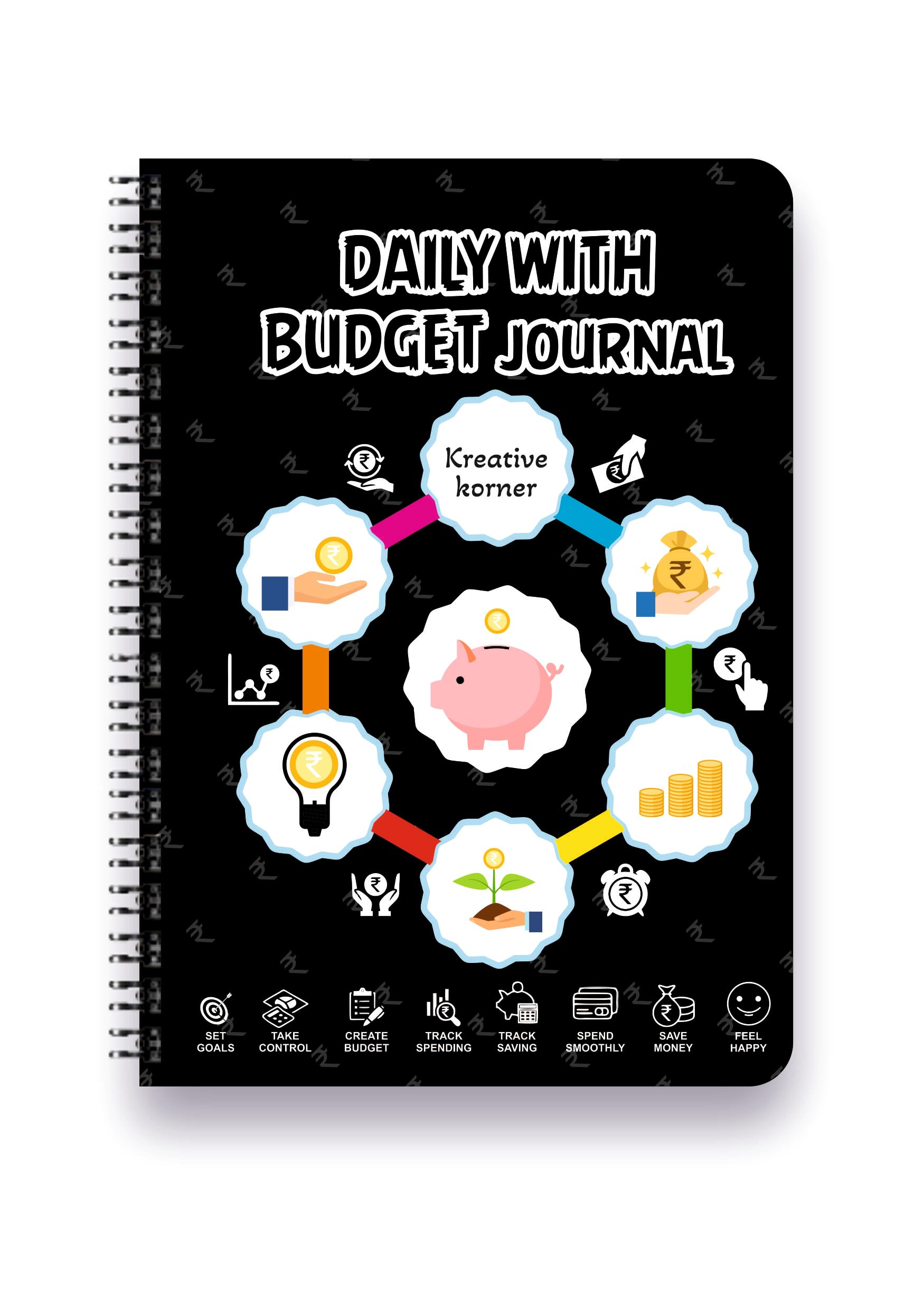 Kreative Korner Daily Budget Journal, A5 Size (20.5x14.5 cm), 126 Pages, Personal Finance Planner with Expense Tracker, Debt Tracker, Monthly Budget Review-image-48