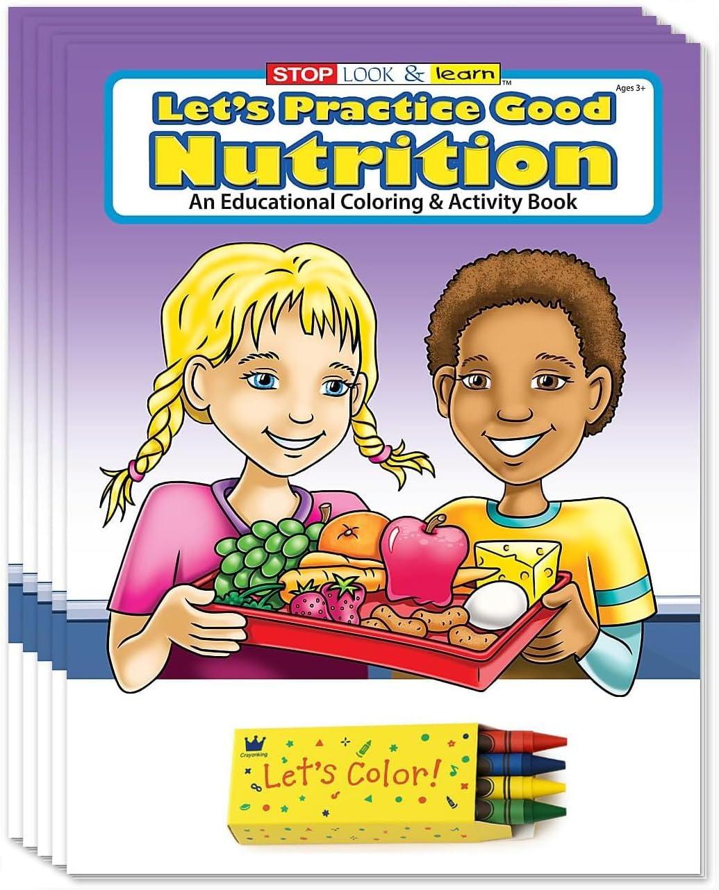 ZOCO – Good Nutrition - (25 Bulk Pack) with 25 Crayons Sets (of 4-Packs) - Healthy Eating Handout - Games, Puzzles, Fun Activities for Kids