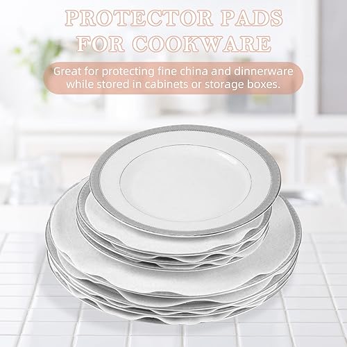 Miniatura 2 de ReFeltidolom Divisores de placas de fieltro grueso, juego de 48 separadores de placas redondos de China, separadores de almacenamiento, protectores