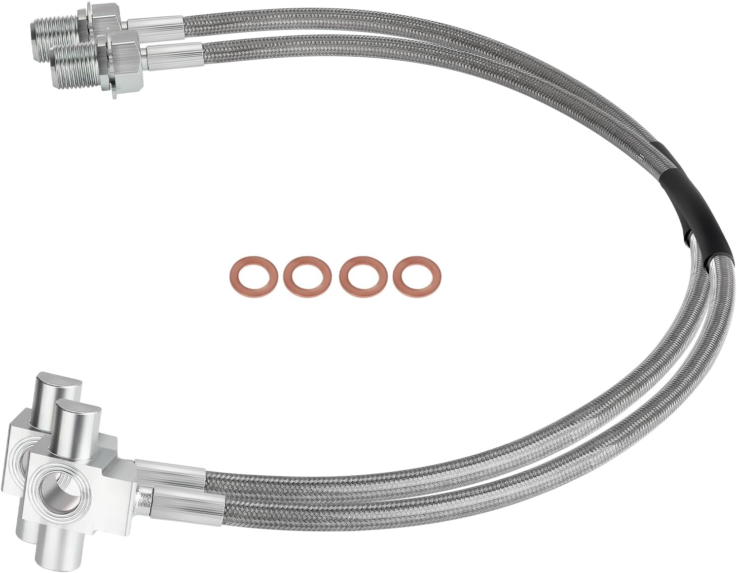 Stainless Steel Brake Lines 89340S 4-6"Front Extended brake line Fit for Chevrolet C10/C20/K10/K20 Pickup Suburban K5 Blazer 1971-1987 Fit for GMC C15/C25/K15/K25 Pickup Suburban 1971-1987