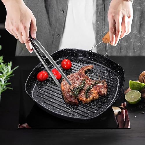 Miniatura 4 de Sartén antiadherente con mango plegable para carne, pescado y verduras para todas las fuentes de calor 9.4 in/9.4 pulgadas para estufas, inducción,