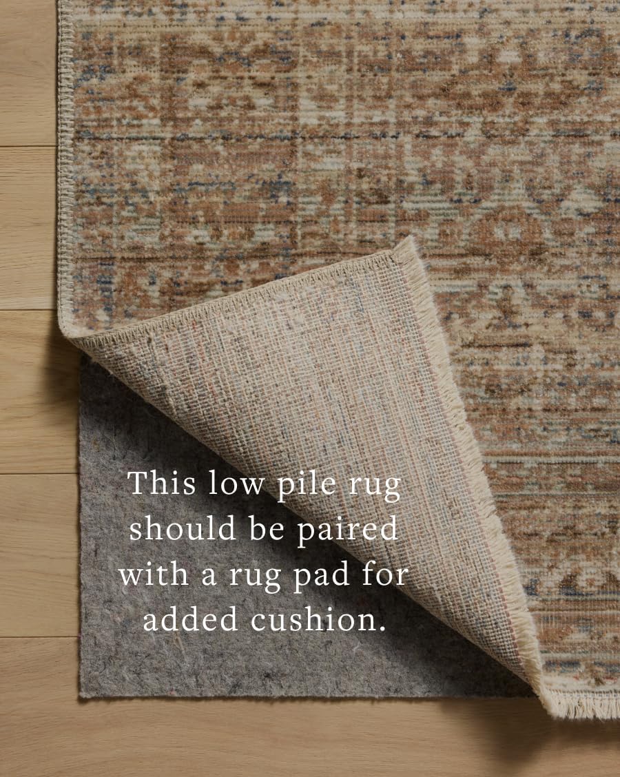 Loloi Amber Lewis Molly Collection MOL-01 Natural/Denim 3'-0" x 5'-0" Low Pile Accent Rug