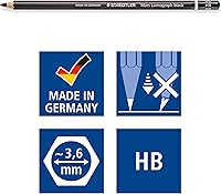 Vista 4 de Staedtler Mars Lumograph Black, Carbon Blend Provides Jet Black Lines, Professional Art Pencils, Tin of 6 Assorted Black Sketch Pencils, 100B G6