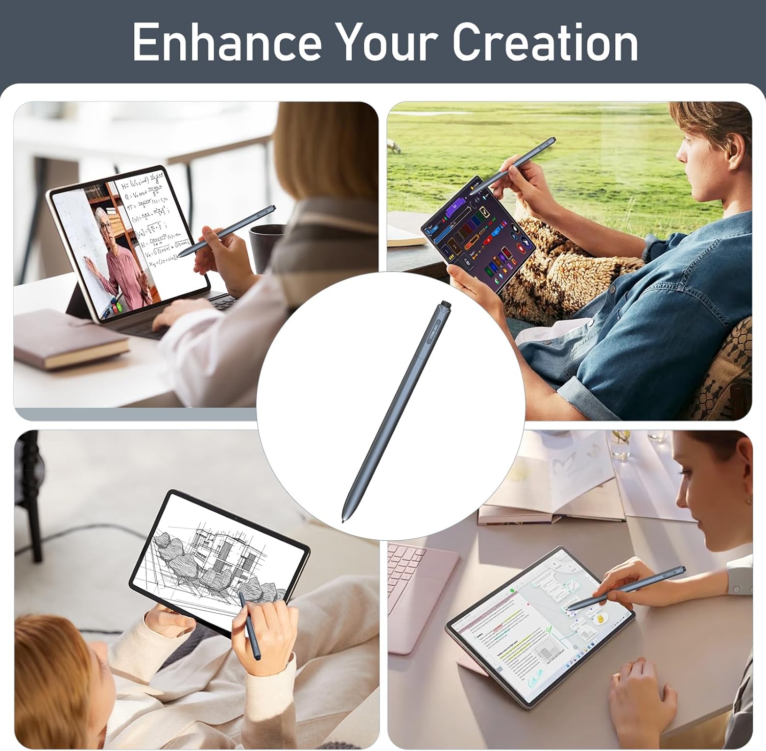 IP151 EMR Stylus Pen with Digital Eraser + 3 Replacement Tips | 4096 Pressure Level Sensitivity&Palm Rejection, Compatible with Remarkable/Kindle Scribe/Wacom Tablets/Samsung/Boox EMR Devices