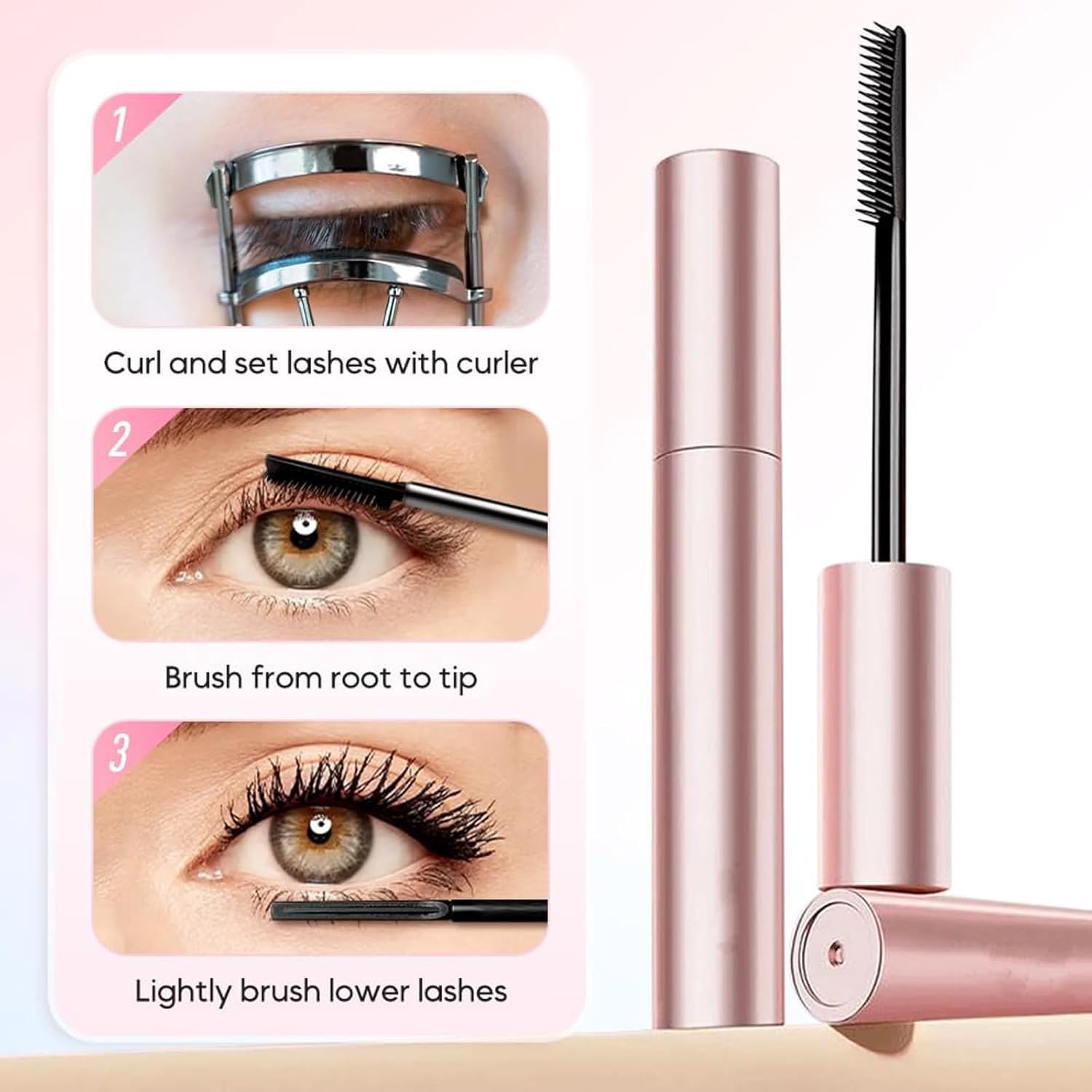 Mkry Mascara, 2025 New Lengthening And Curling Waterproof & Sweatproof Long Lasting Smudge-Proof (Mix*2)
