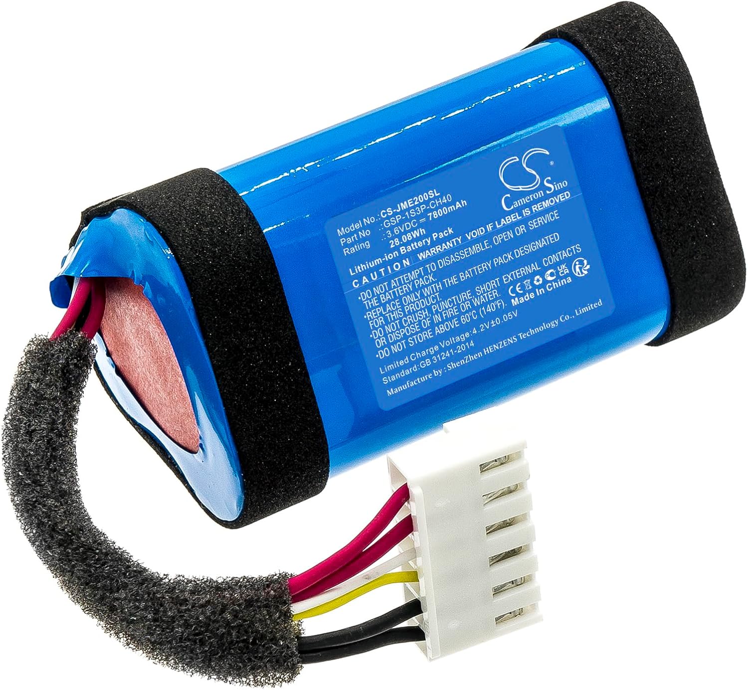 Cameron Sino Battery for JBL Charge Essential 2 PN:JBL GSP-1S3P-CH40 7800mAh / 28.08Wh