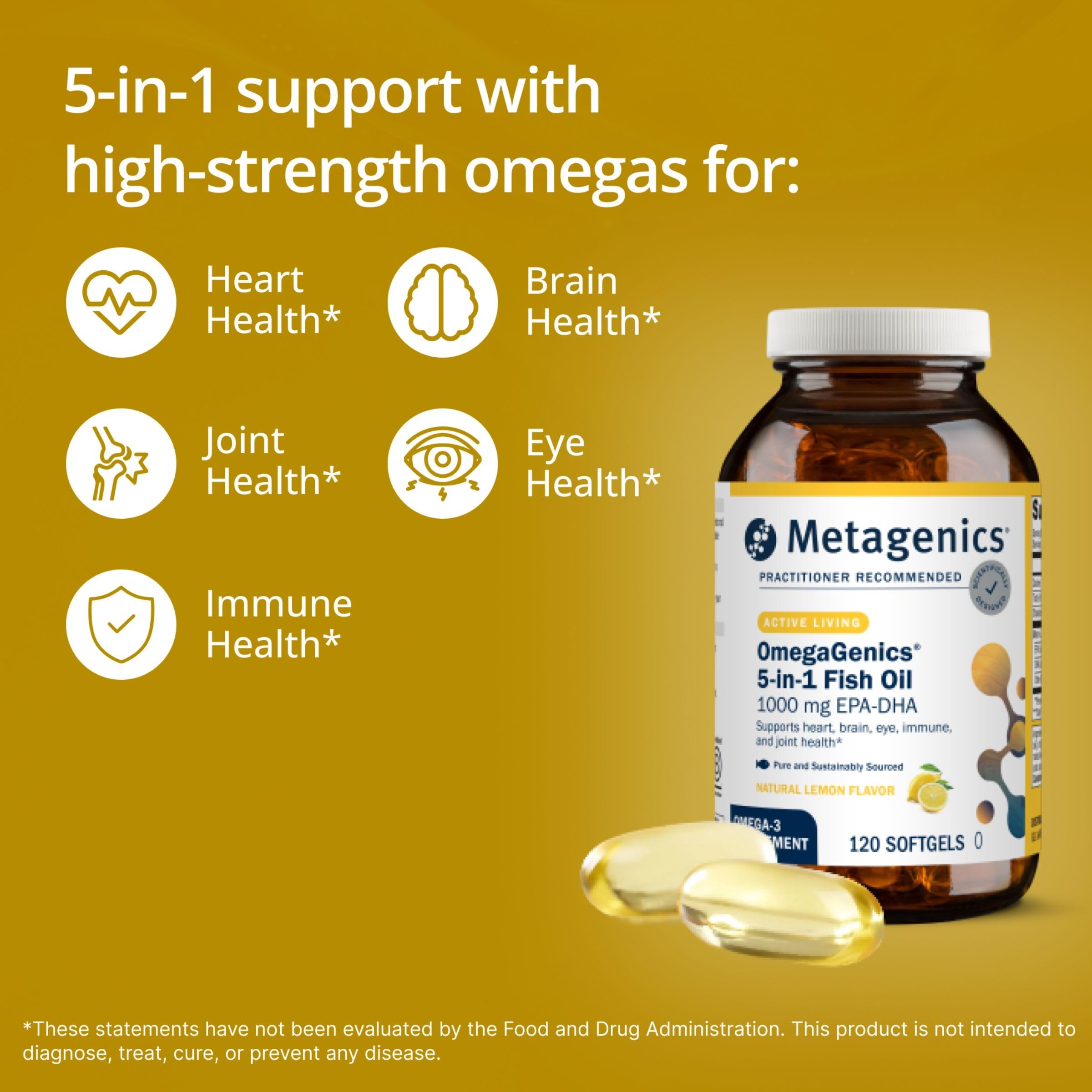 Metagenics OmegaGenics Omega-3 Fish Oil 1000mg EPA DHA, 120 Softgels — Amazon image 3