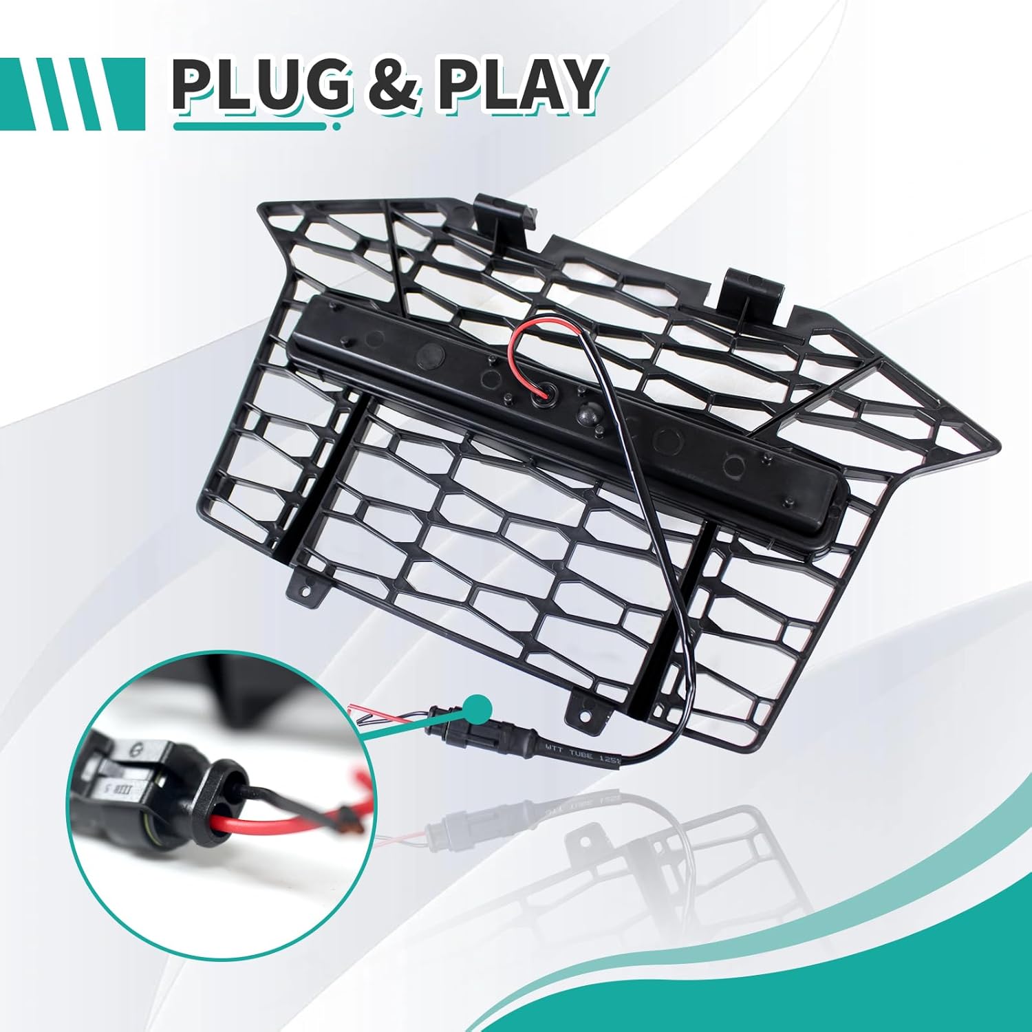 Front Mesh Grill Light With LED Light Bar for PRO XP，RZR PRO XP,UTV Waterproof Mesh Grille Insert Guard Compatible With Polaris 2020-2023 RZR PRO XP XP4/ RZR PRO R/RZR Turbo R Accessories