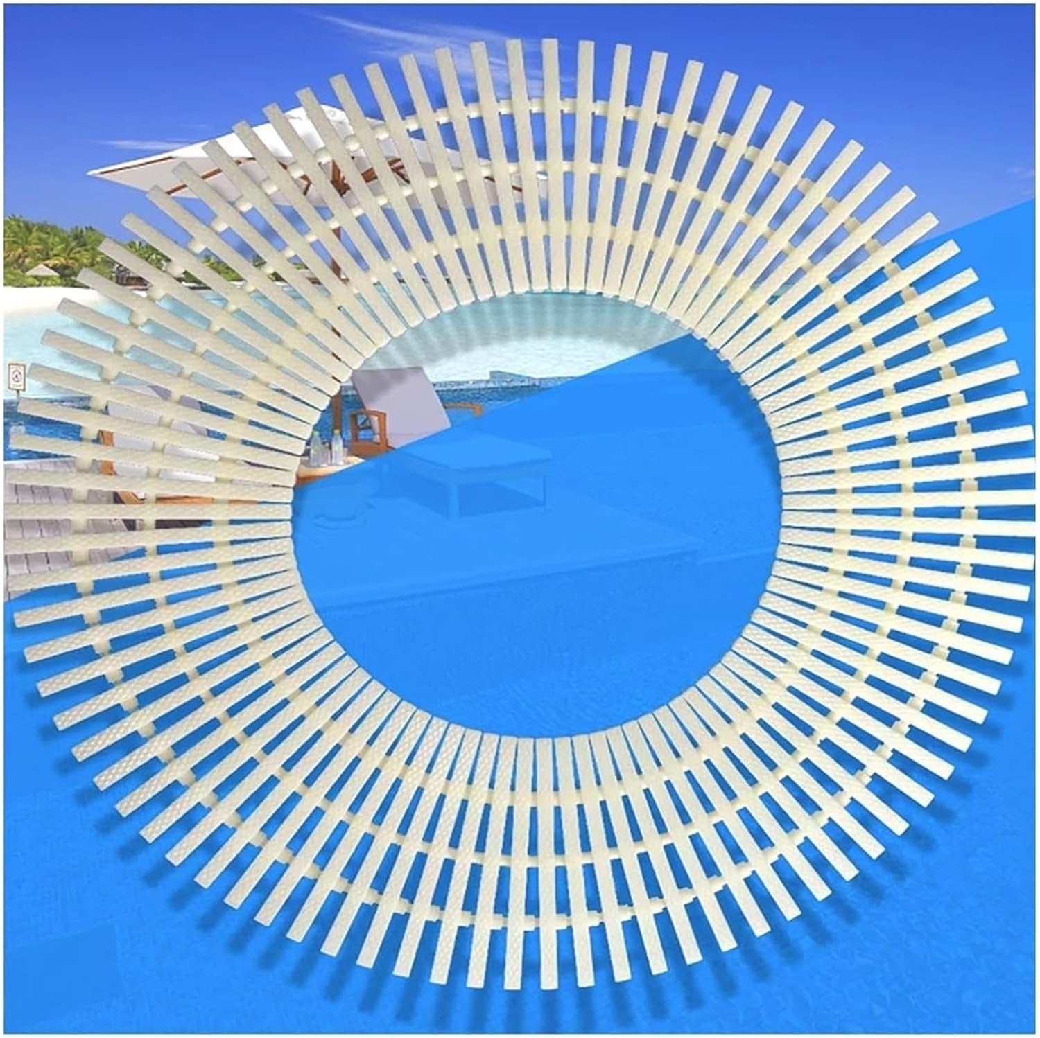 Swimming Pool Grating, Drainage Grate ABS Plastic Gutter Overflow Grate Grill, Activity Grating Cover Strip for Your Sewer Maintenance(Beige-15.7in,2pcs)